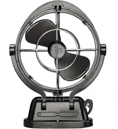 SEEKR Sirocco II Fan from Caframo. 12V/24V Auto-Sensing DC, Omnidirectional Low-Power Draw Fan for Boats and RVs. Hardwire Installation Required. Made in Canada. Black