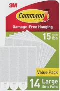 Command Large Picture Hanging Strips - 14 Pairs White