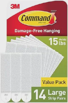 Command Large Picture Hanging Strips - 14 Pairs White