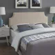 Modway Laura Linen Fabric Upholstered Queen Size Headboard with Nailhead Trim in Beige
