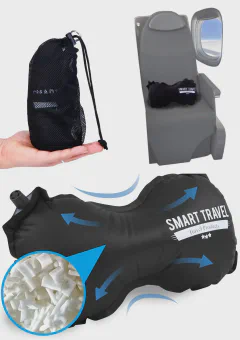 SmartTravel Travel Products Inflatable Travel Lumbar Pillow for Airplane Seat – Adjustable Lower Back Support Cushion for Long Flights