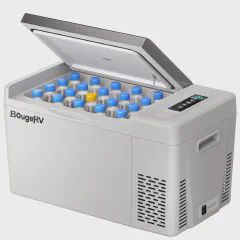 BougeRV 12 Volt Refrigerator 23 Quart Portable Freezer Compressor Cooler 12/24V DC 110~240V AC for Truck Van RV Camper SUV Travel Camping Road Trips Tailgating