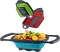 QiMH Collapsible Colanders Set of 3, 4 Quart Colander, 4 Quart Folding Basin, and 6 Quart(1.5 gal) Over the Sink Extendable Colander, Space-saving Silicone Kitchen Foldable Food Strainer