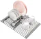 Upgraded Roll Up Dish Drying Rack(17.1" x 13.1") Over Sink Dish Drainer Foldable Stainless Steel Trivet for Kitchen Countertop