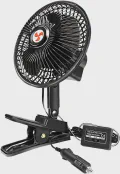 12 Volt Oscillating Fan, 6" Portable Car Fan With Cigarette Lighter, 360° Cooling Ventilation, Car DC Clip Fan, 12v Fan for Truck,RV,Car (Cord Length 5FT)