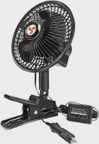 12 Volt Oscillating Fan, 6" Portable Car Fan With Cigarette Lighter, 360° Cooling Ventilation, Car DC Clip Fan, 12v Fan for Truck,RV,Car (Cord Length 5FT)