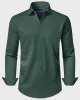 Alimens & Gentle Men's Dress Shirts Long Sleeve Wrinkle-Free Stretch Shirts Solid Formal Button Down Shirt with Pocket