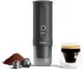 OutIn Nano Portable Electric Espresso Machine, Travel Coffee Maker for Camping, Car Coffee Maker Self-Heating with USB-C, With Ground Coffee & NS Capsule for RV, Hiking, Office