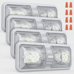 Aaleds RV Lights Interior, 12 Volt Led Lights 1000LM, Camper Lights 8W, RV Led Lights Interior Fixtures 12V, RV Ceiling Dome Light with Switch for RV/Camper/Trailer/Boat/Car (Natural White, 4Pack)