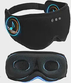Sleep Mask with Headphones Bluetooth 5.4, TOPOINT 3D Eye Mask Blackout with Soft Bamboo Cotton for Side Sleepers Women Men, Sleep Headphones Earphones HD Speaker Microphone for Travel Meditation Gift