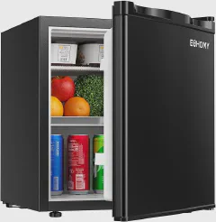 EUHOMY 1.7 Cu.Ft Mini Fridge, Reversible Single Door Compact Refrigerator, Adjustable Thermostat, Energy Saving, Mini Fridge for Bedroom, Office, Dorm, Black