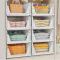 SNSLXH 5 Pack Stackable Closet Storage Basket, Multifunctional & Foldable Closet Organizer for Bathroom Kitchen Laundry Room Wardrobe Storage, Space-Saving Clothes Storage Drawer Organizer, White