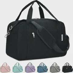 Narwey 18" Carry on Bag Underseat for Airplane Spirit Airlines Personal Item Travel Bag 18x14x8 Small Duffle Bag Duffel Bag Gym Weekender Overnight Bag with Wet Pocket for Women and Men (Black)