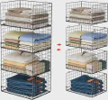 Yociyoga 4-Tier Stackable Closet Organizers and Storage Shelves, Foldable Closet Shelf Organizer, Black