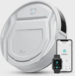 Lefant M210 Pro Robot Vacuum with 2200 Pa Powerful Suction, 6 Cleaning Modes, 120 Mins Runtime, Quiet, Self-Charging, Voice/App Control, Ideal for Pet Hair, Hard Floors, Low-Pile Carpet, Dorm