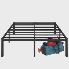 Zinus Van 16 Inch King Metal Platform Bed, Steel Slat Support, No Box Spring Needed, Eco Friendly WonderBox Packaging, Easy Assembly, Black