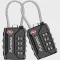 Puroma 2 Pack TSA Approved Luggage Locks, 4 Digit Combination Travel Cable Locks Resettable Code Lock with Zinc Alloy Body for Suitcase, Toolbox, Backpack, Bag, Gym Locker (Black)