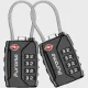 Puroma 2 Pack TSA Approved Luggage Locks, 4 Digit Combination Travel Cable Locks Resettable Code Lock with Zinc Alloy Body for Suitcase, Toolbox, Backpack, Bag, Gym Locker (Black)