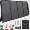 PPQ 100W Portable Solar Panel Kit 18V/6A, 9lb Foldable Briefcase Solar Charger w/ 24% Efficiency, 3 Cables & 16 Outputs for All Camping Power Station, RV Battery, Phones, IP67 Waterproof