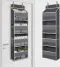 TYMENSH Gray Over Door Organizer with 4 Large Clear Pockets, Neutral Hanging Door Storage for Closet, Bathroom, Bedroom, Dorm, Nursery, Toys, Toiletries, Baby Essentials