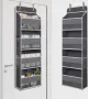 TYMENSH Gray Over Door Organizer with 4 Large Clear Pockets, Neutral Hanging Door Storage for Closet, Bathroom, Bedroom, Dorm, Nursery, Toys, Toiletries, Baby Essentials