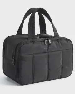 BAGSMART Travel Toiletry Bag, Puffy Large Toiletry Bag for Women, Lightweight Cosmetic Makeup Bag Organizer with Handle for Traveling, Accessories, Essentials, Toiletries (Black)