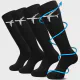 Skicuff 2 Pairs Travel Compression Socks for Women Men 15-25 Mmhg Graduated Knee High Airplane Socks Fight Travel Accessories