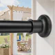 Outdoor Tension Rods No Drilling Curtain Patio Shower Bathroom Curtain Rod Windows Heavy Duty 40-100 Inch Black Adjustable 1.1 Inch Diameter Thick Spring No Rust