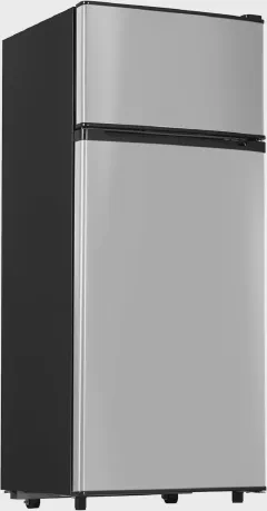Manastin 4.5 Cu.Ft Mini Fridge with Freezer, 2-Door Small Refrigerator with 7-Level Adjustable Thermostat, Quiet Compact Fridge for Bedroom, Apartment, Dorm, Office (Silver)