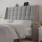 Ergonomic Upholstered Headboard Queen Size w/Charging Station, Linen Wingback w/Storage Pocket