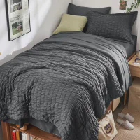 HYMOKEGE Twin XL Comforter Set Seersucker 5 Pieces, All Season Luxury Bed in a Bag