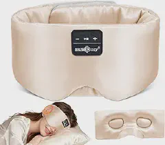 MUSICOZY 3D Silk Bluetooth Sleep Mask Headphones, Mulberry Silk Eye Mask with Ultra-Thin Wireless Speakers, Bluetooth 5.4 Sleeping Headphones for Side Sleepers, Music Sleep Movies, Music Sleep Mask Gifts for Men Women