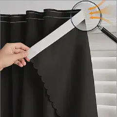 Self Adhesive Curtains - No Drilling, No Rod, Easy to Install Blackout Curtains for Window Blinds,Bedroom(Black 35 * 59in-1P)