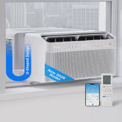 Midea 12,000 BTU U Shaped Smart Inverter Window Air Conditioner - Cools 550 Sq Ft, Ultra Quiet with Open Window Operation