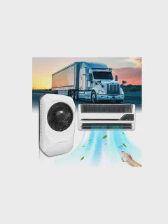 12V Split Mini A/C Unit 9700BTU with Pre-charged Refrigerant, Truck Air Conditioner, Quiet 12 Volt DC Parking Air Conditioner Auto Swing, 330CFM Airfolw for Semi-Truck Tractor Pickup Trailer Sleep Cab