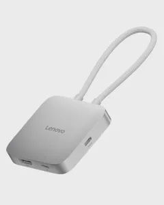 Lenovo USB-C 5-in-1 Travel Hub, 90W Power Delivery, 4K 60Hz HDMI, Dual USB-C and USB-A Ports, Plug and Play, Compact, Silver Grey