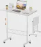COMHOMA Standing Desk Adjustable Height & Tiltable Tabletop, Portable Stand Up Desk for Laptop, Mobile Folding Desk for Home Office Work and Walking Pad Treadmill, Height 30.7"-46.4", White